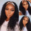 Lace Front Wig Human Hair Machine Made Wigs Glueless Curly Hair Headband Half Wigs